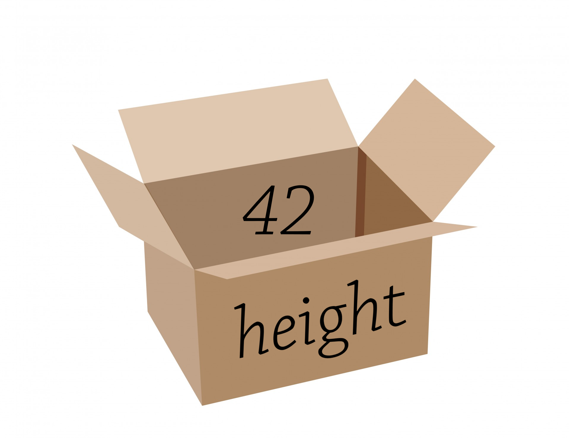 Cardboard Box Labelled Height