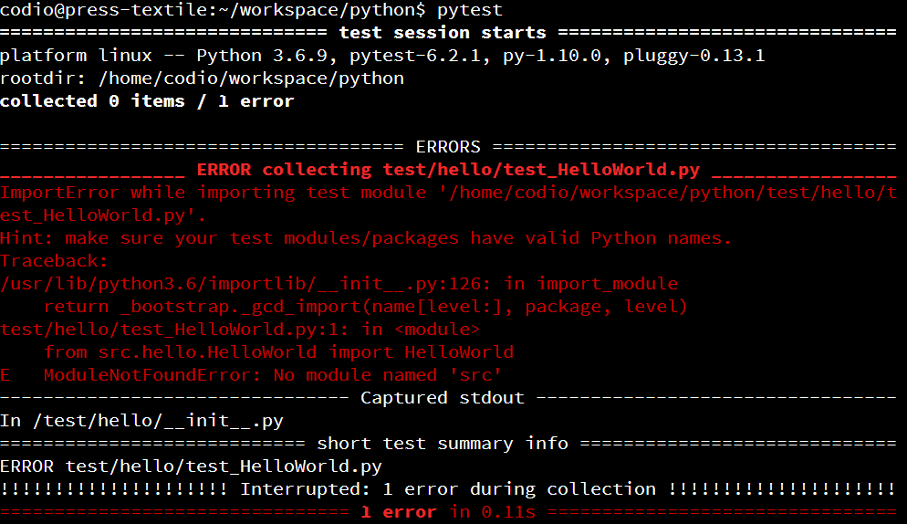 PyTest Error