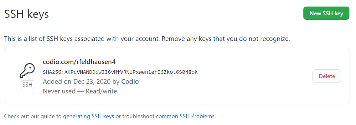 Codio Key on GitHub
