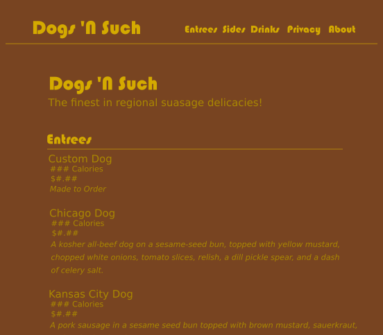 Home page example