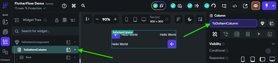 FlutterFlow Rename Widget