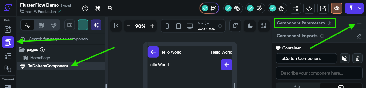 FlutterFlow Component Parameters