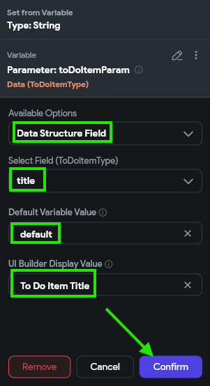 FlutterFlow Configure Text Value