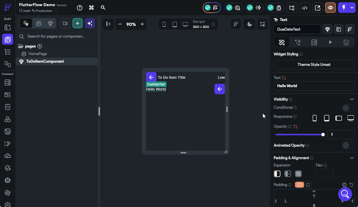 FlutterFlow Configure Due Date