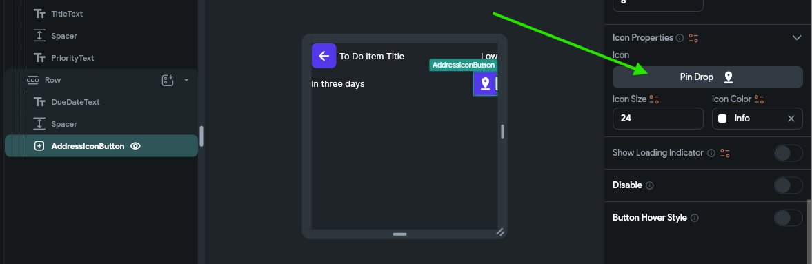 FlutterFlow Icon Button Icon