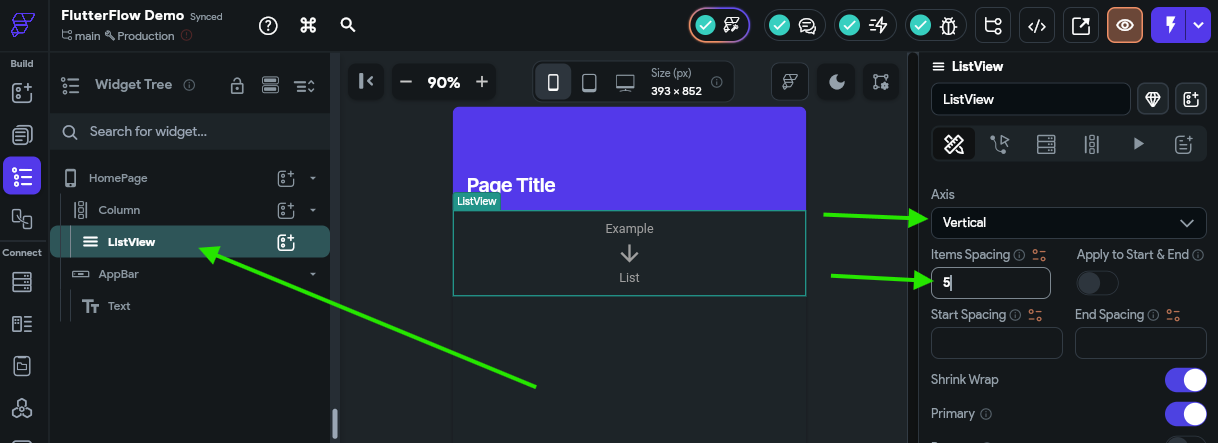 FlutterFlow List View