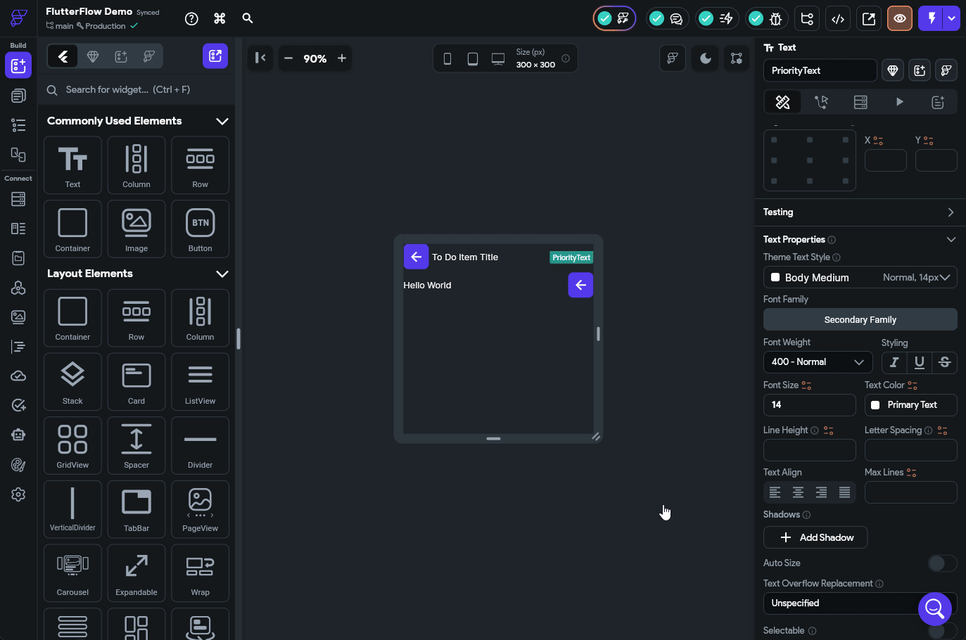 FlutterFlow Configure Text Color Animation