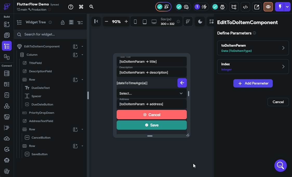 FlutterFlow Configure Cancel Action