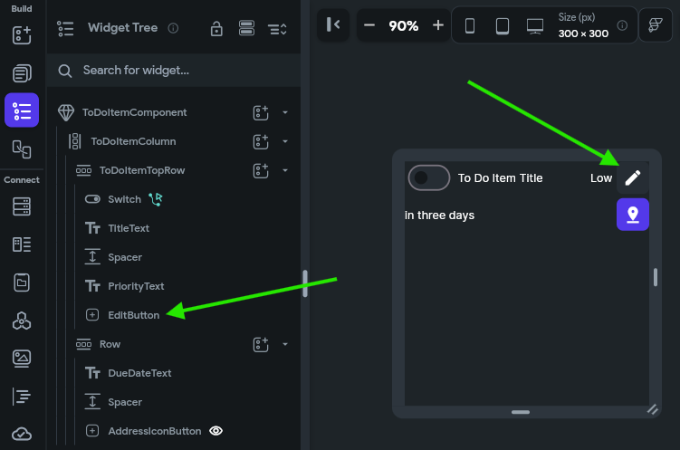 FlutterFlow Add Edit Button
