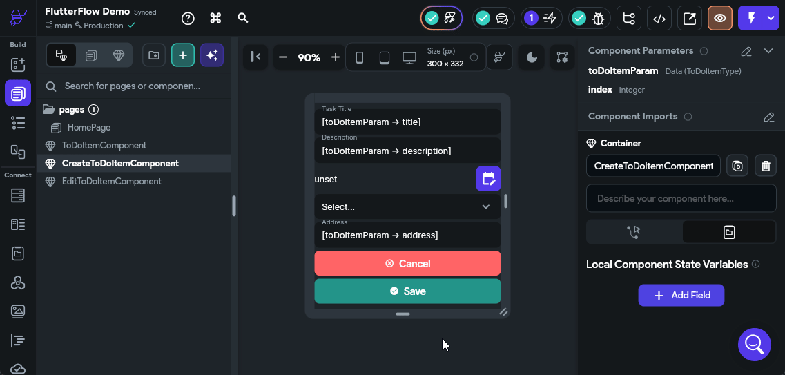 FlutterFlow Remove Parameters