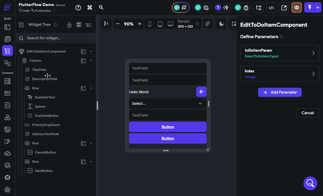 FlutterFlow Configure Text Field