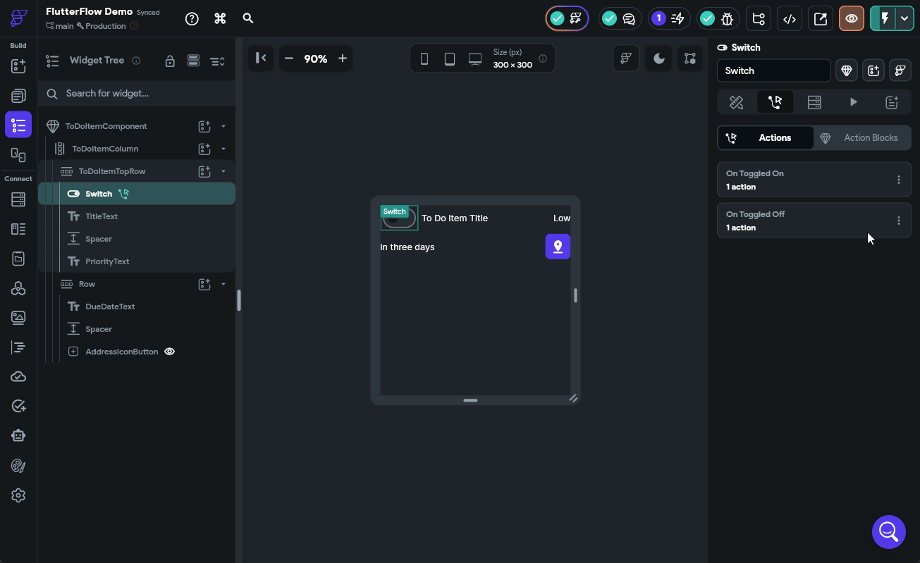 FlutterFlow Update Action