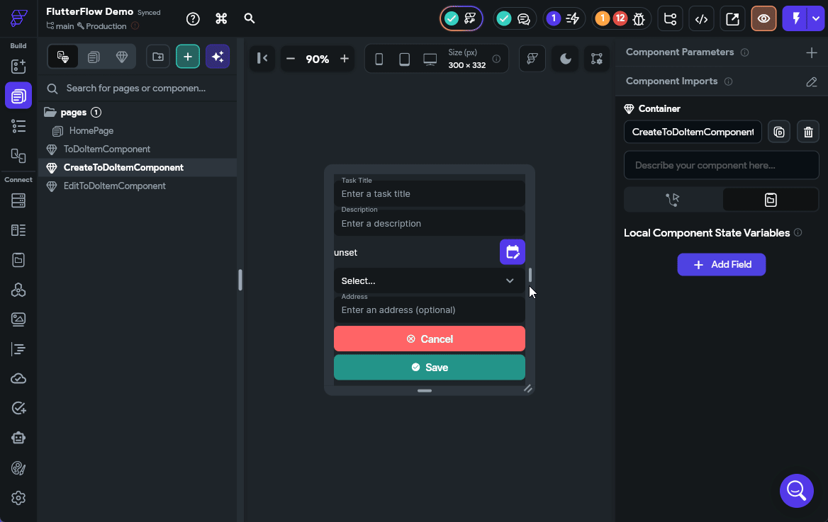 FlutterFlow Updated Create Action