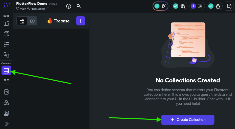 FlutterFlow Create Firebase Collection