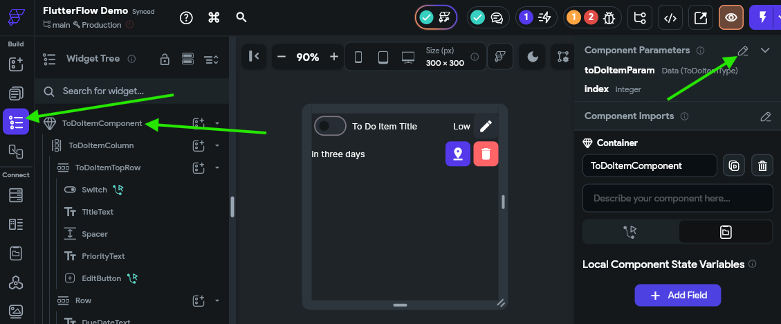 FlutterFlow Edit Params