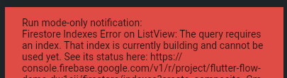 Firestore Index Error