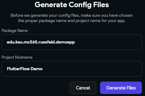 FlutterFlow Package Name