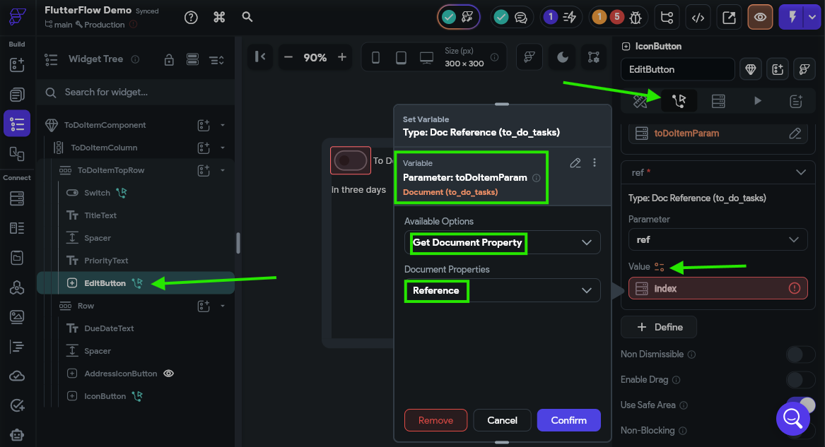 FlutterFlow Update Edit Button