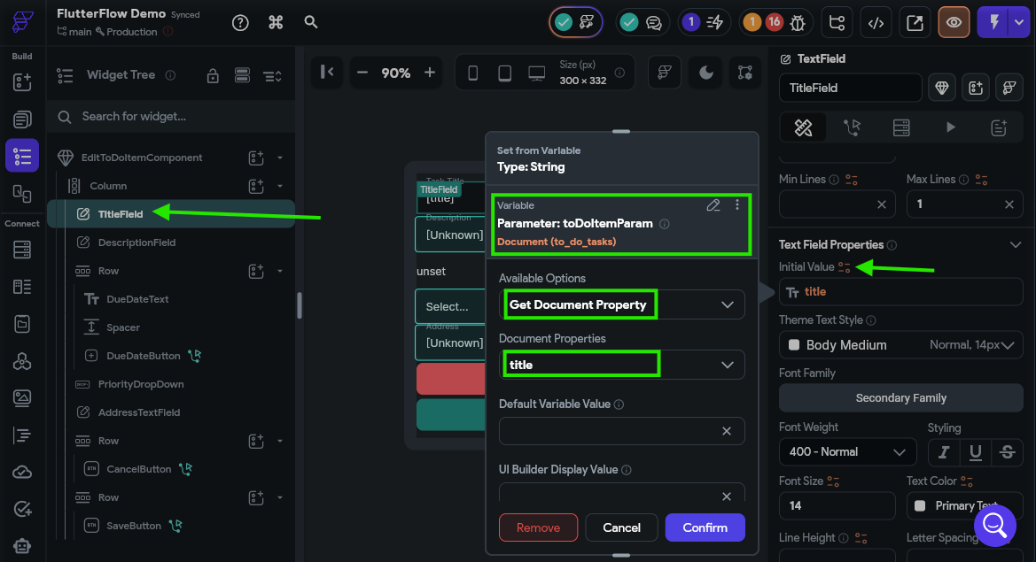 FlutterFlow Update UI