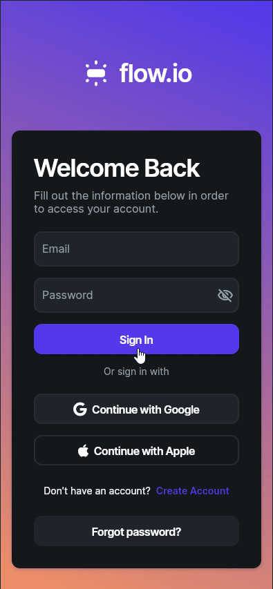 Creating an Account Animation