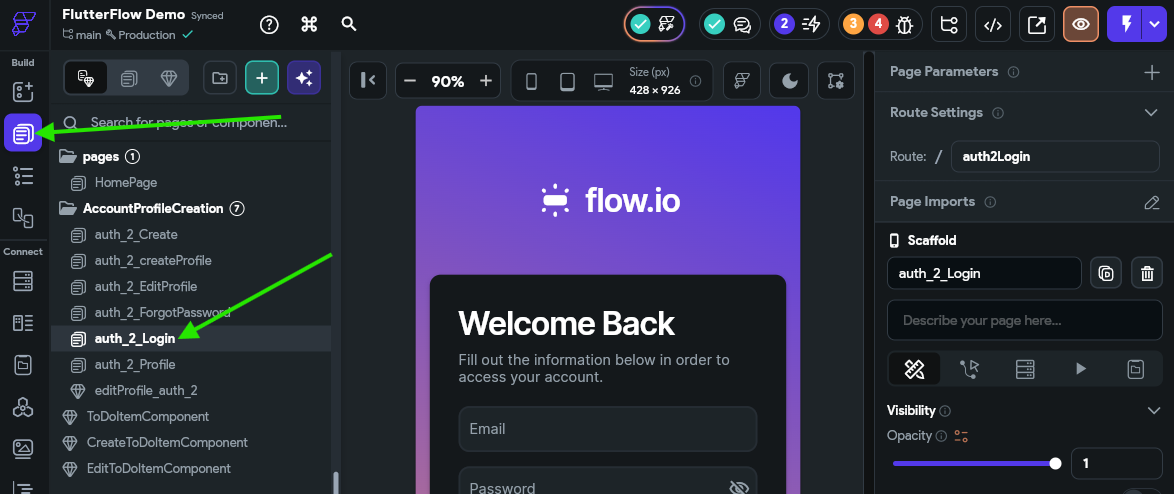 FlutterFlow Login Page