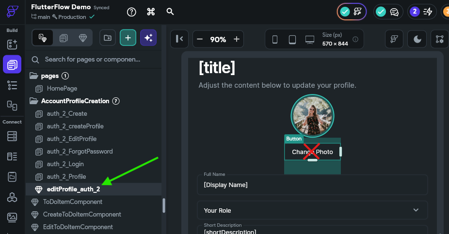 FlutterFlow Remove Change Photo Button