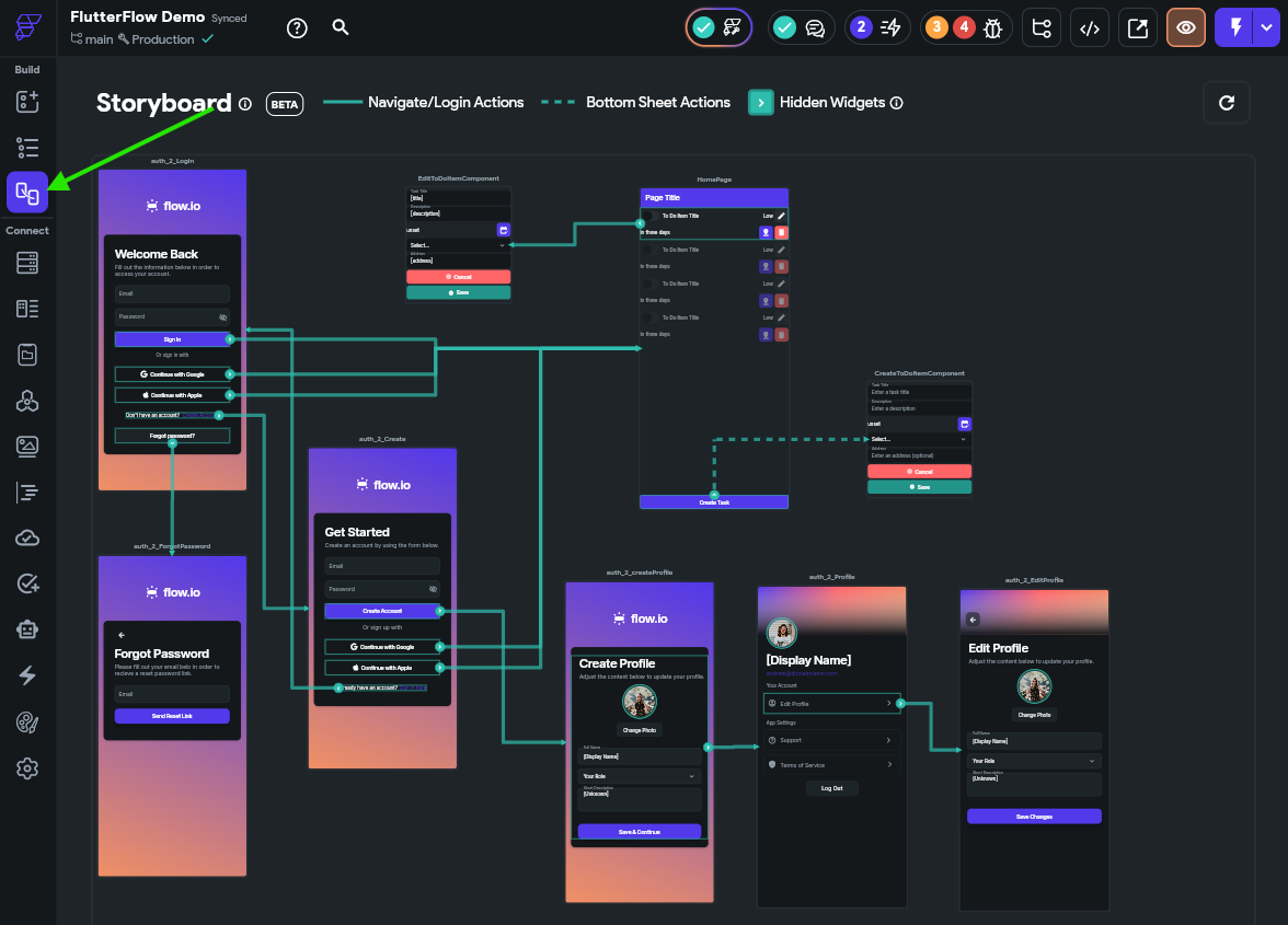 FlutterFlow Storyboard