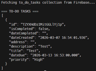 Firebase Data Output