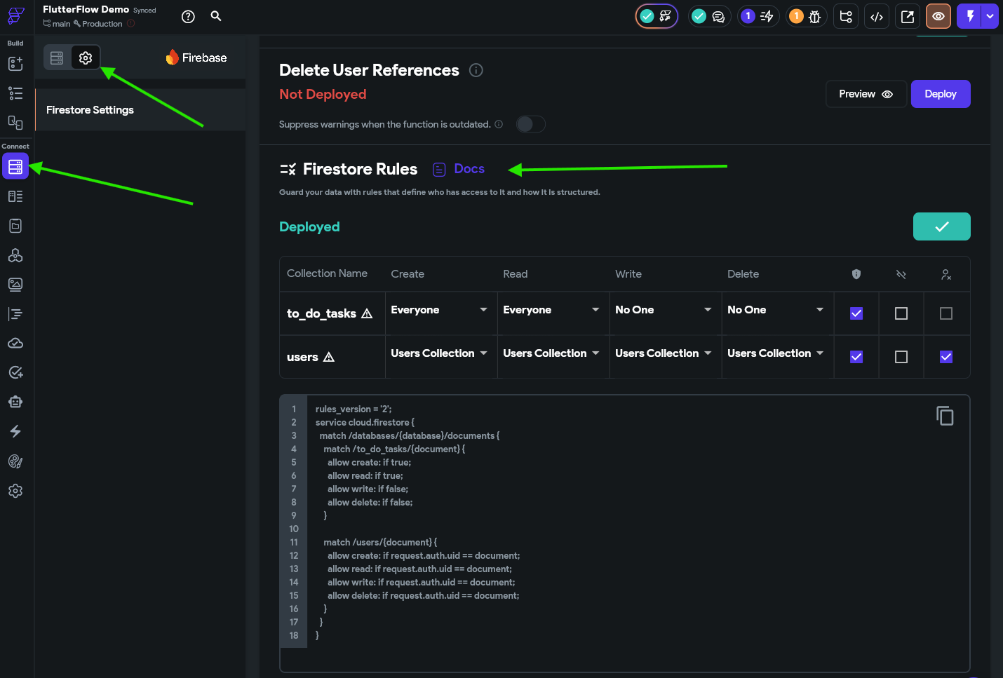 FlutterFlow Firestore Rules