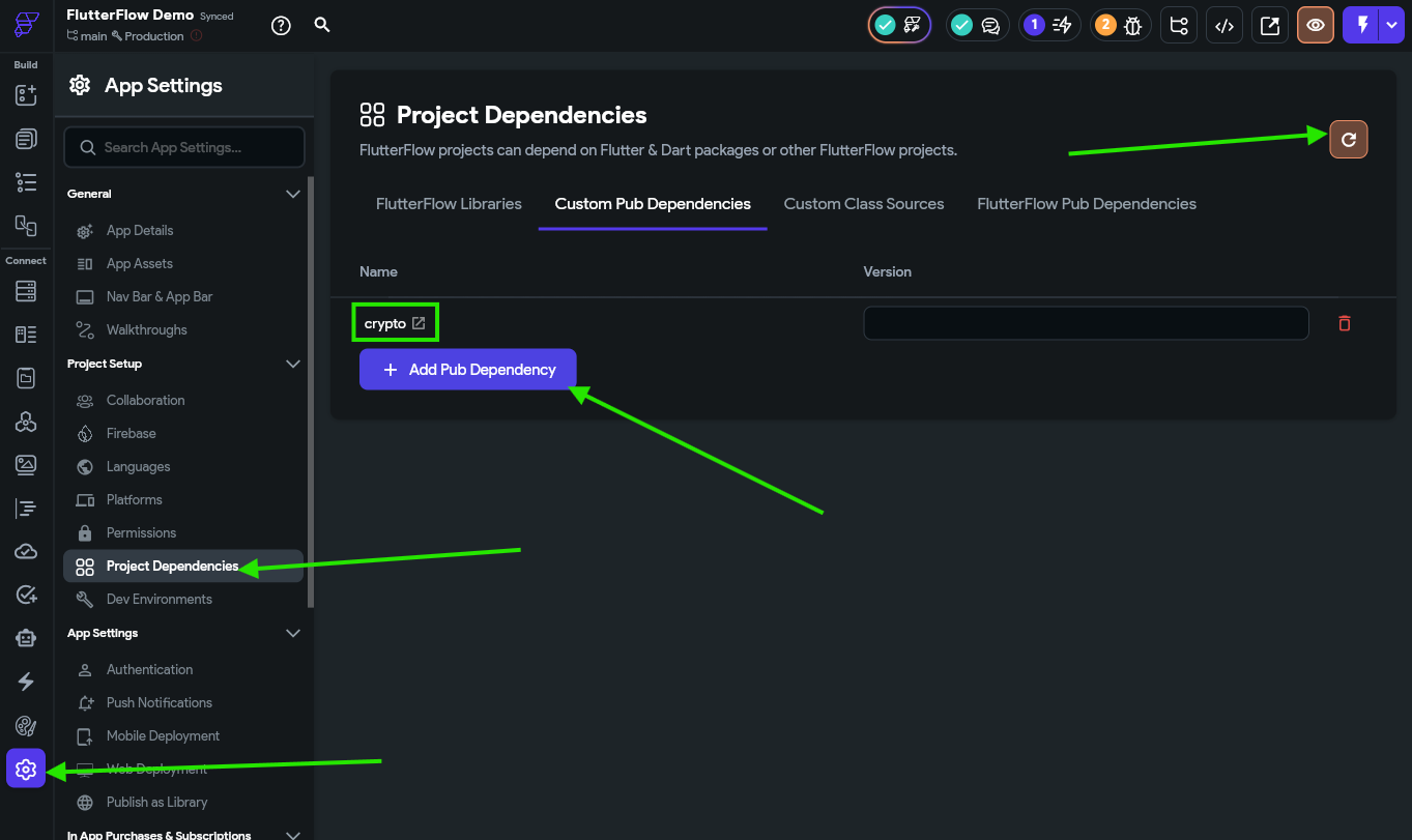 FlutterFlow Add Dependency
