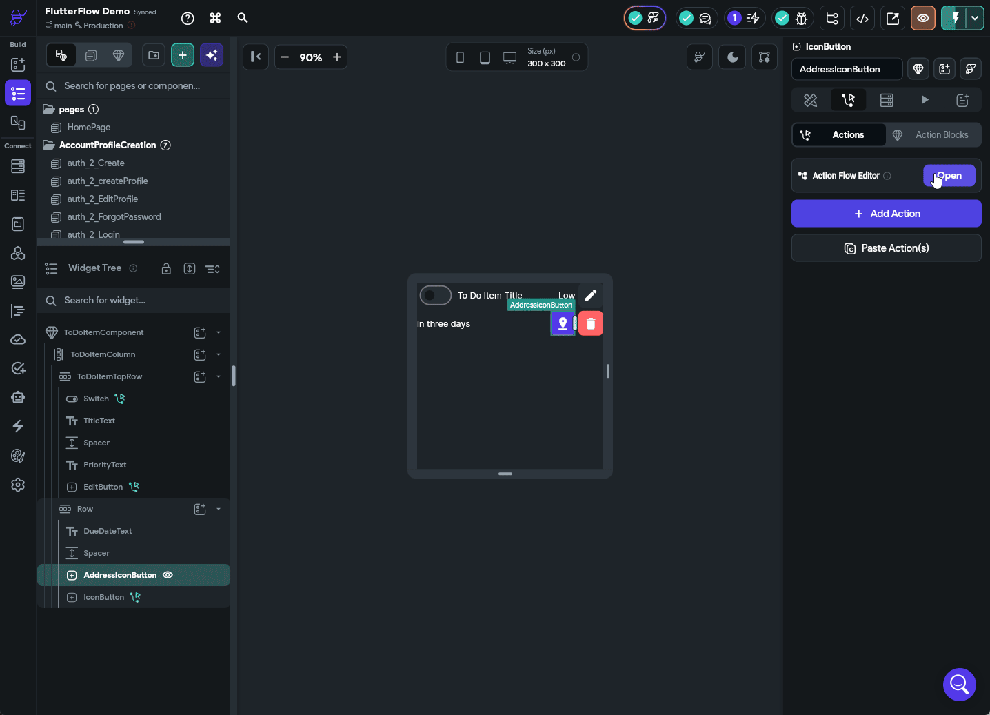 FlutterFlow Map Action