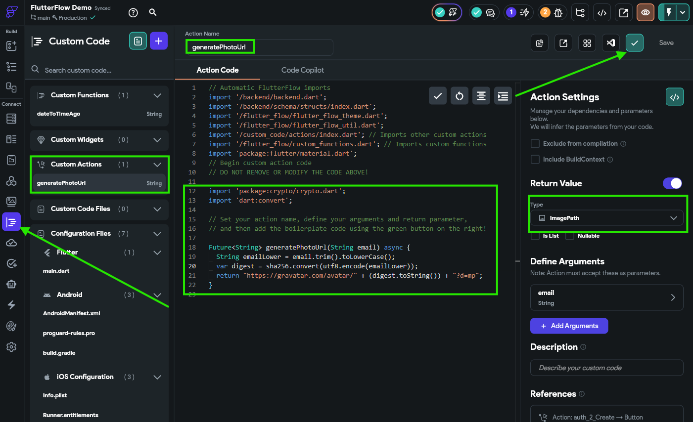 FlutterFlow Custom Action