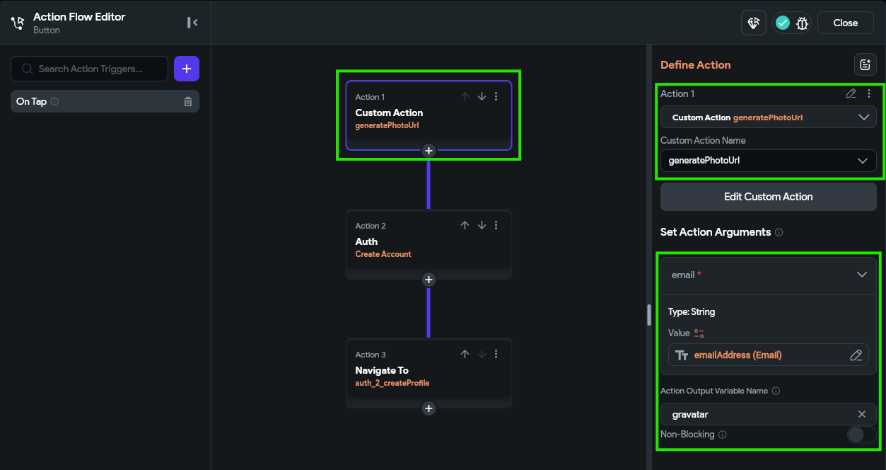 FlutterFlow Use Custom Action