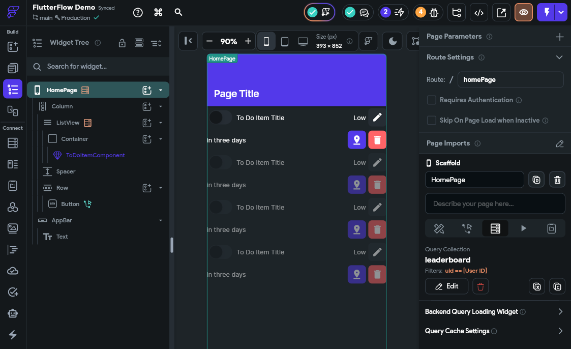 FlutterFlow Add Backend Query