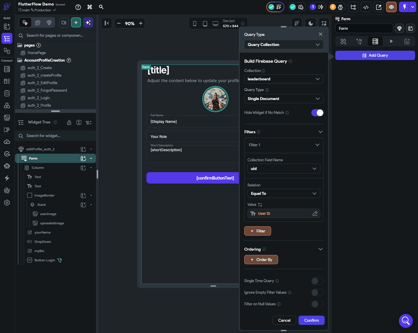 FlutterFlow Create Query