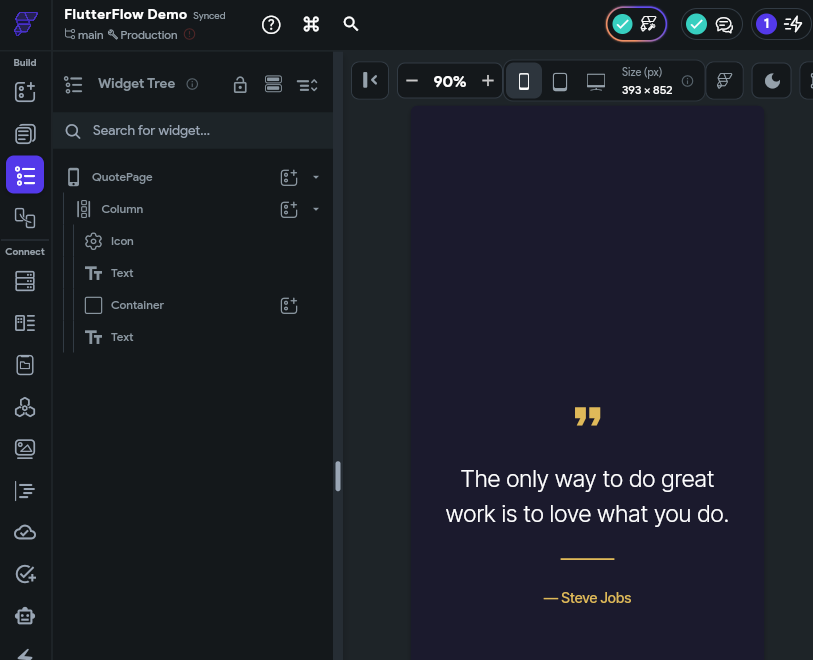 FlutterFlow Quote Page