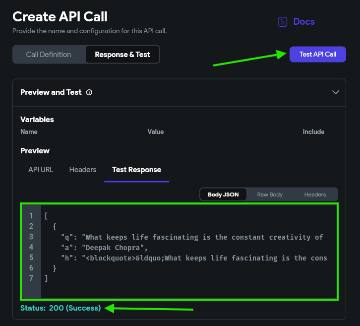 FlutterFlow Test API