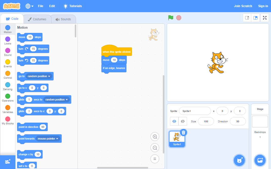 The Scratch Programming Environment