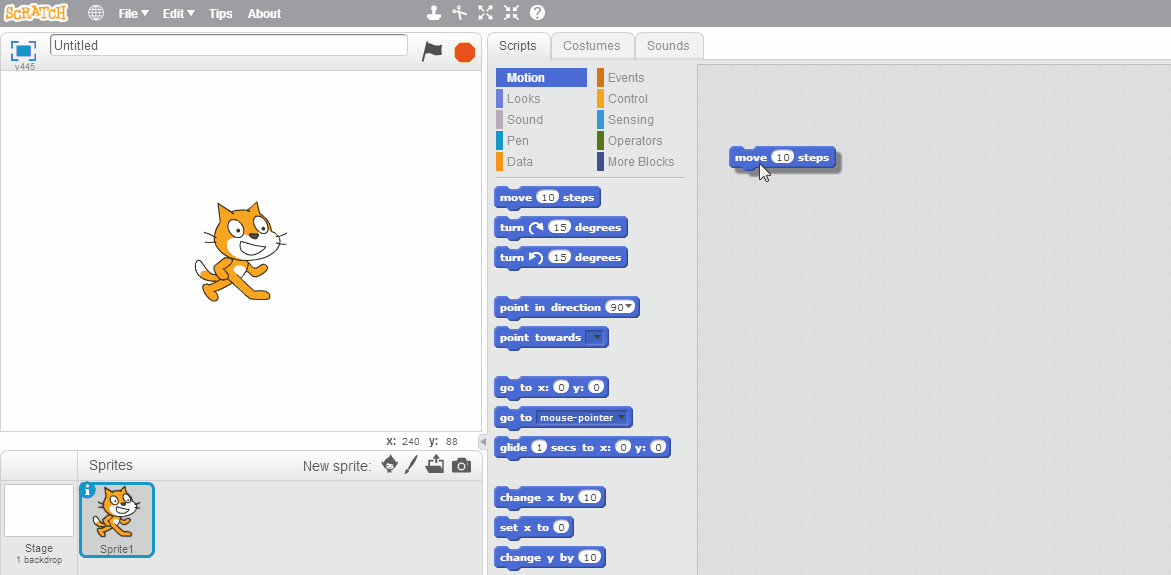 The Scratch programming environment